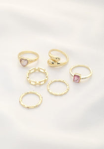 Assorted Heart Ring Set